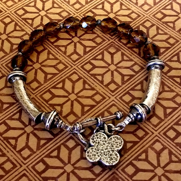 Rare Silpada Sterling Silver & Topaz Bracelet - Picture 2 of 10